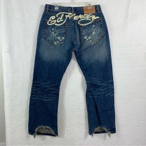 Ed Hardy Vintage blue jeans "love kills" size 36x34